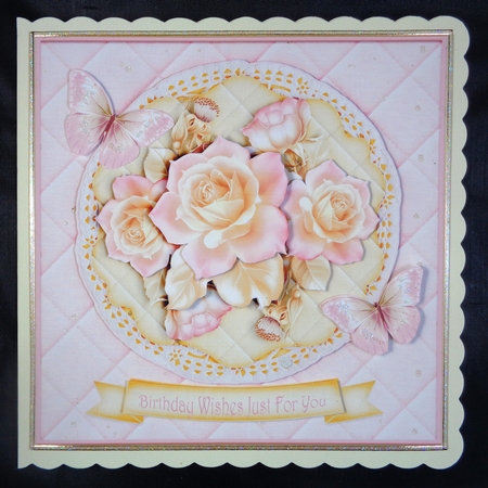 Lace and Flower Roses card topper kit 903 by Linda Short