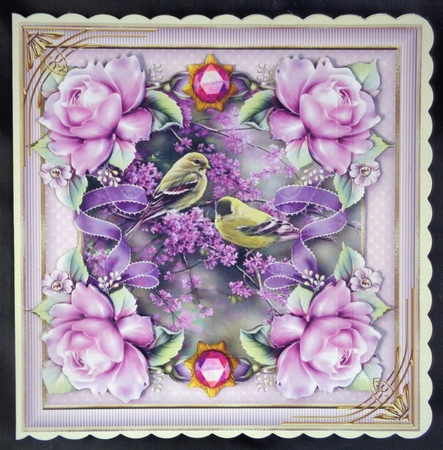 Gold Finch Corner Stacker Card Topper 2 by Linda Short