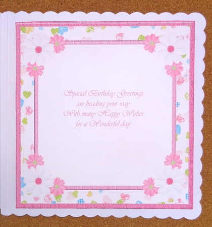 New Baby Girl Card Insert (blank) by Linda Short