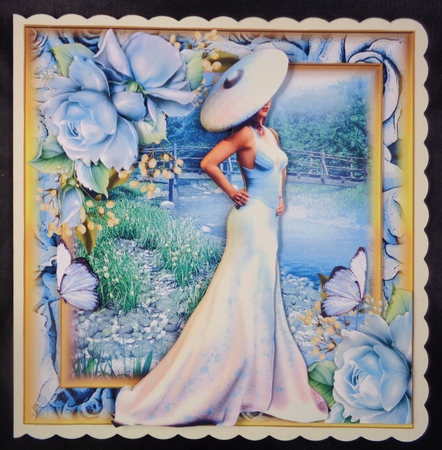 Vintage River Stroll Card Front Kit by Linda Short