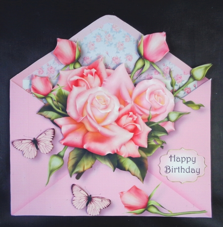 Envelope Of Flowers - Edwardian Roses 8x8 by Linda Short