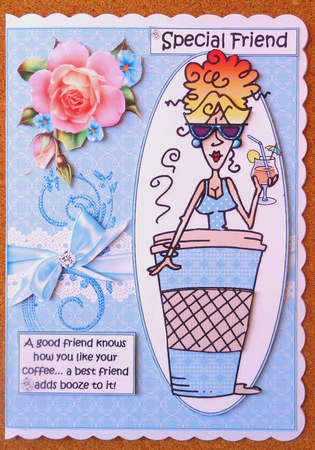 Rita friends and coffee choice of captions quick card by Linda Short