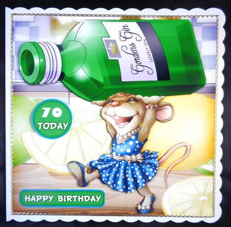 Mrs Gin Mouse 8x8 Quick Card by Linda Short
