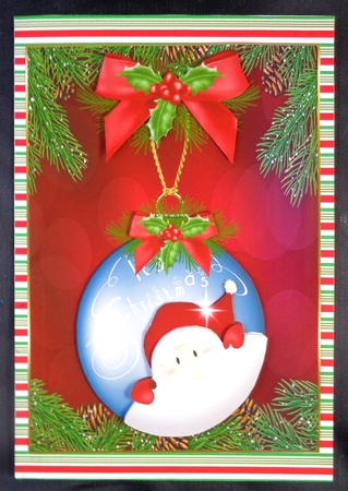 Santa Christmas Bauble by Linda Short