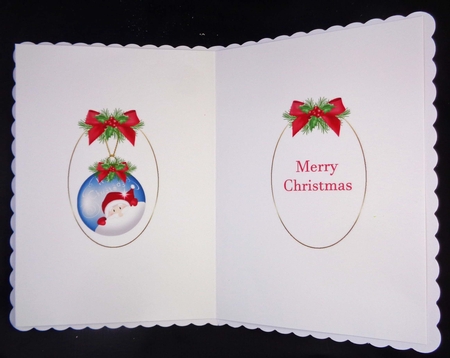 Santa Christmas Bauble insert  by Linda Short