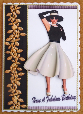 Black, white and gold lady by Linda Short