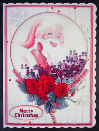 Merry Christmas illusion of a shaker card topper 964 by Linda Short