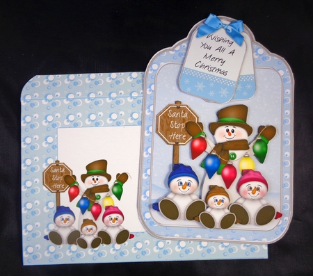 Snow Family Tag Shaped Card Kit by Linda Short
