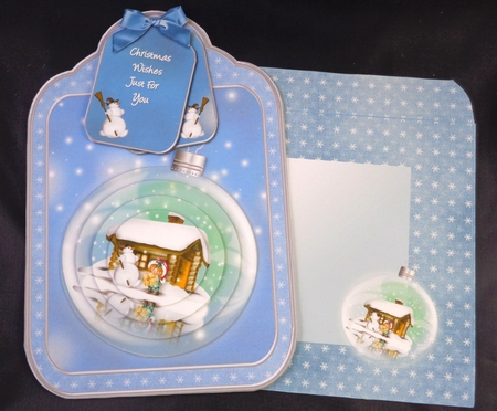 Glass Bauble Tag Shaped Card Kit by Linda Short