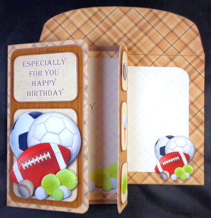 Sportsman Birthday Off Set Gatefold Card Kit by Linda Short