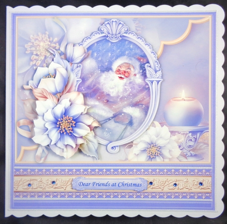SANTA CLAUS & FROSTED FLORALS 8x8 Christmas Mini Kit by Linda Short