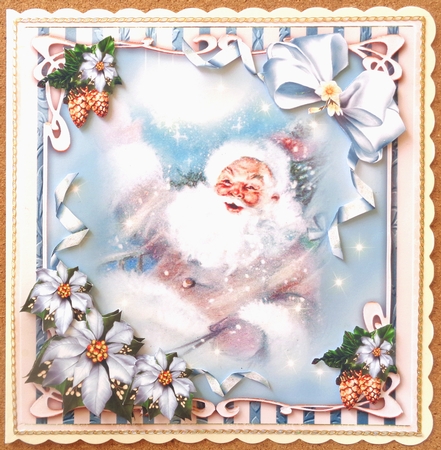 Winter Santa Sleigh With Gifts In the Sky by Linda Short