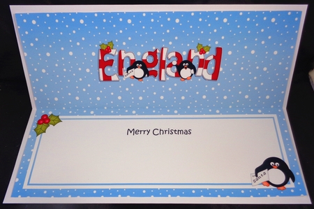 Large DL Merry Christmas from ENGLAND insert by Linda Short