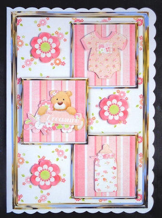 Tiny Treasures Girl Three Square Quick Card by Linda Short