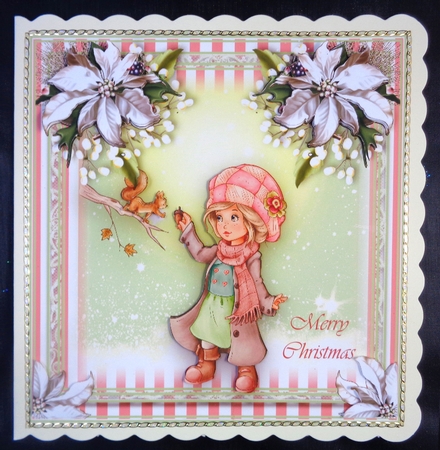 The Christmas Squirrel Topper 7x7  by Linda Short