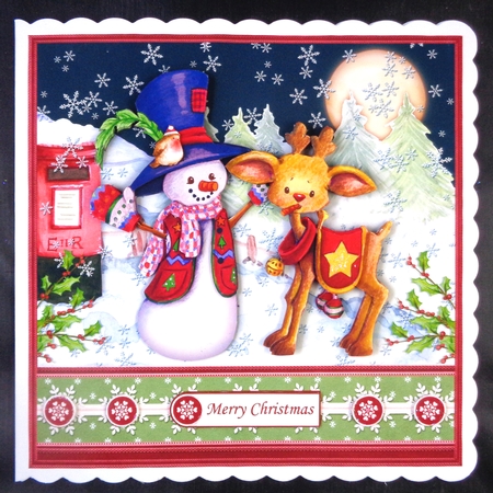 TASTY CARROT NOSE Christmas Snowman Decoupage & Insert Mini Kit by Linda Short