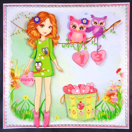 Little Lady Lovely Owls Washing Line Mini Kit by Linda Short