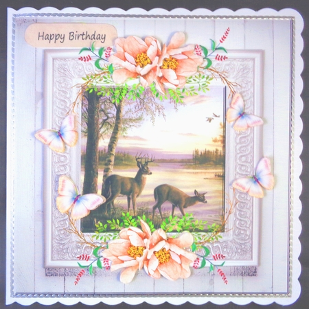 Deer and flowers by Linda Short