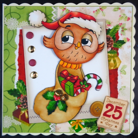 7x7 Owl brings Christmas joy mini kit by Linda Short