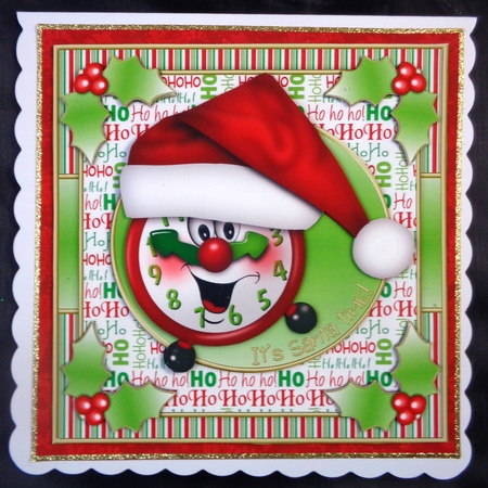 Its Santa Time! 6x6 Cardfront/Topper by Linda Short