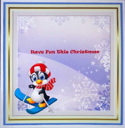 Happy Penguin Skiing Insert by Linda Short