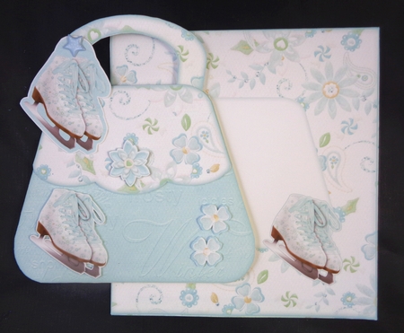Holiday Charm Ice Skates Handbag Shaped Card Kit by Linda Short