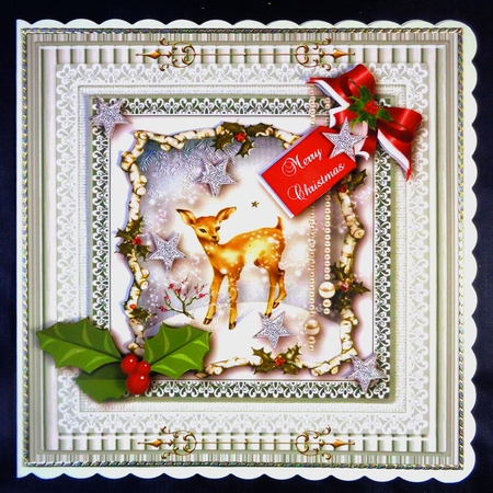 Deer Snow Scene Christmas Topper 1 by Linda Short
