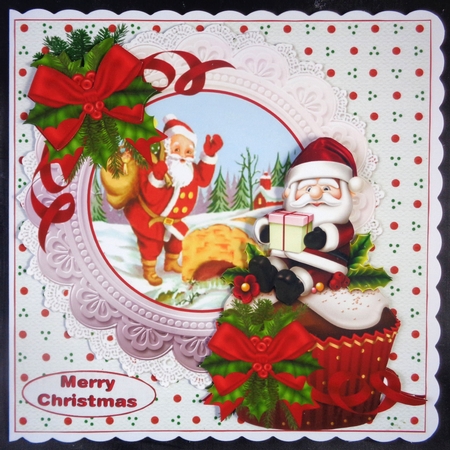 8x8 Santa cupcake Christmas mini kit by Linda Short