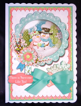 Snow Fun A5 Card Front by Linda Short