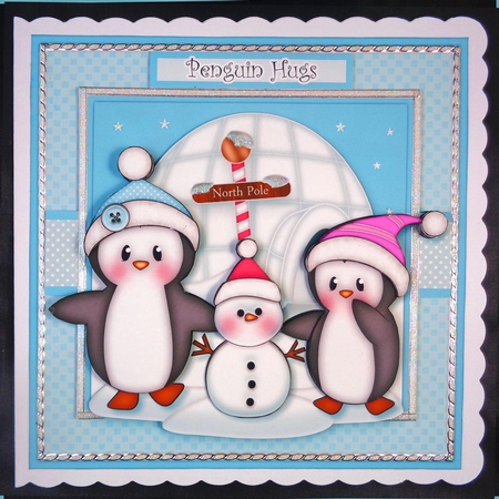 Penguins with Snowman Mini kit by Linda Short