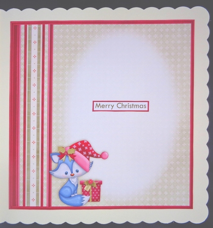 ARCTIC FOX & CHRISTMAS GIFT 7.5 Decoupage & Insert Mini Kit by Linda Short