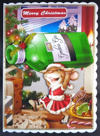 Mrs Christmas Gin Mouse by Linda Short