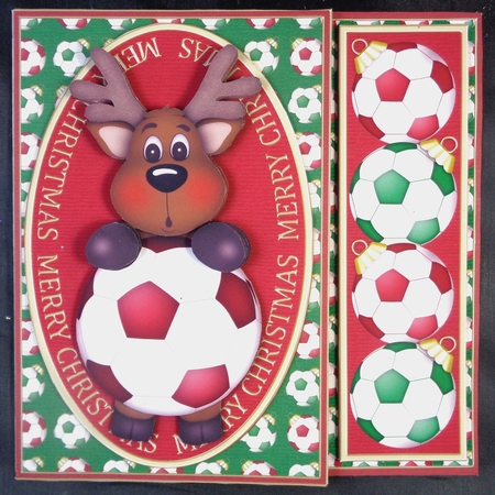 Football Reindeer Christmas Card Kit by Linda Short
