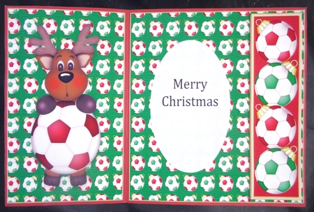 Football Reindeer Christmas Card Kit by Linda Short