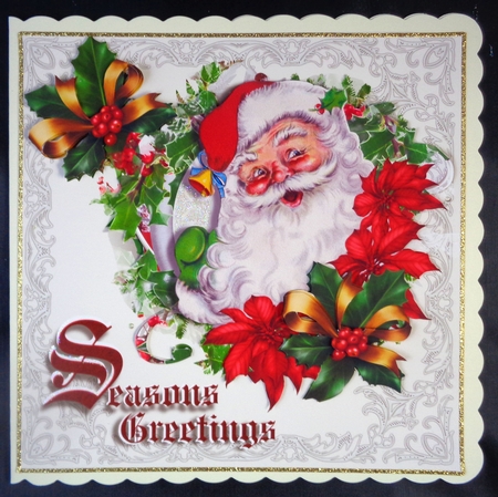 Santa In A Wreath by Linda Short