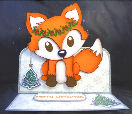 Christmas Fox Easel Card Mini Kit by Linda Short
