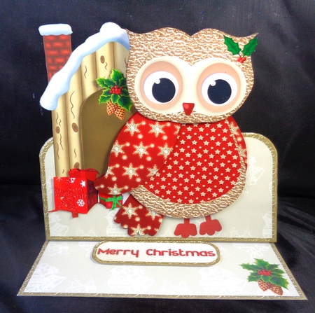Christmas Owl Easel Card Mini Kit by Linda Short