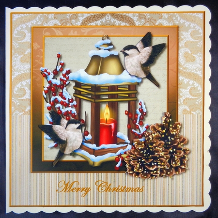 Christmas Lantern & Birds by Linda Short