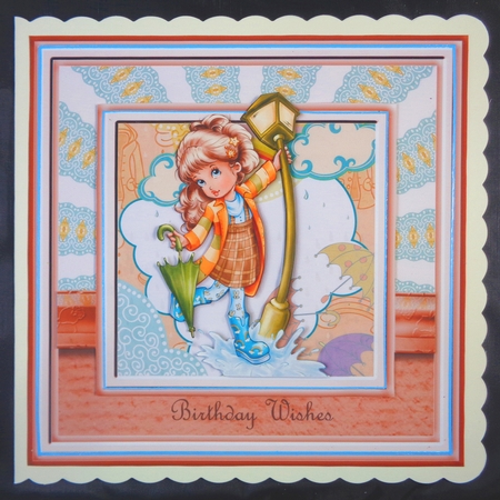Splashing In The Puddles Topper with Gift Tag by Linda Short