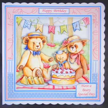 TEDDY BEARS PICNIC 8x8 Decoupage & Insert Mini Kit by Linda Short