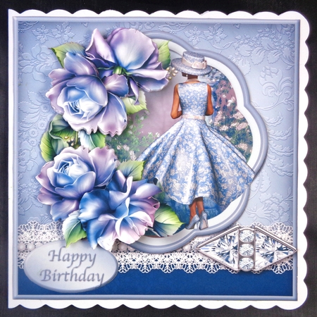 Blue Lady - Lace and Pearls Card Mini Kit by Linda Short