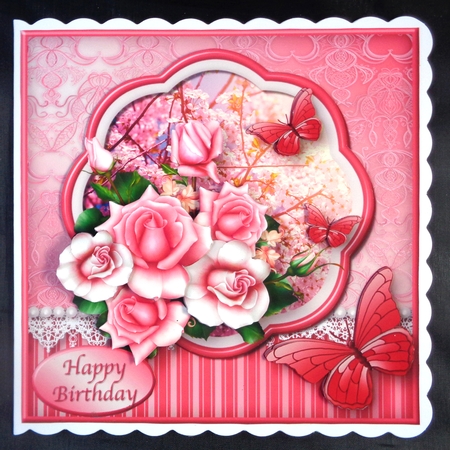 Rose Bouquet - Lace and Pearls Card Mini Kit by Linda Short