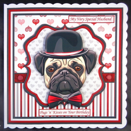 PUGS N KISSES 8x8 Various Occasions Decoupage & Insert Mini Kit by Linda Short
