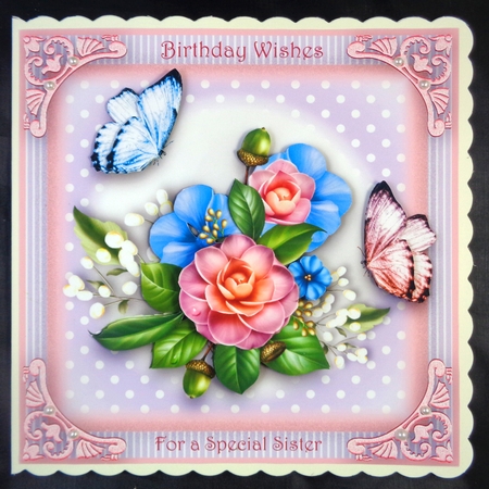 Camellia Garden Card Front Kit by Linda Short