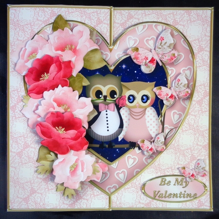 Valentine Owls - Offset Heart Card Mini Kit by Linda Short