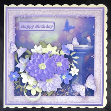 The Dawn Garden Decoupage Card Front by Linda Short
