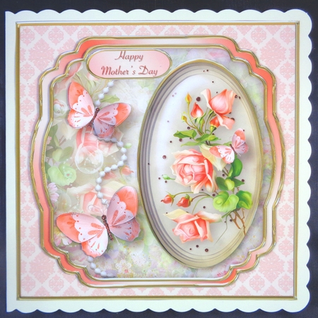 Peaches and Cream Roses - Multi-layered Card Mini Kit by Linda Short
