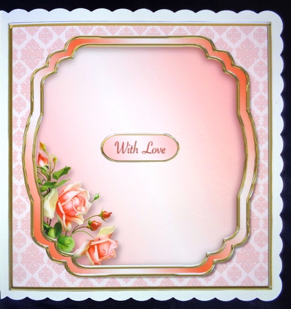 Peaches and Cream Roses - Multi-layered Card Mini Kit by Linda Short