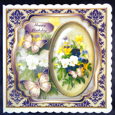 Vintage Pansies - Multi-layered Card Mini Kit by Linda Short