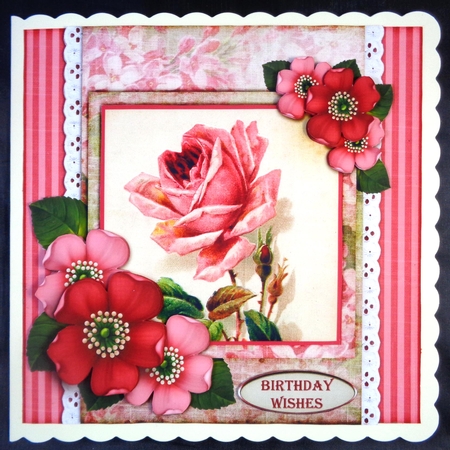 Vintage Stripes and Flowers Card Kit 1068 by Linda Short
